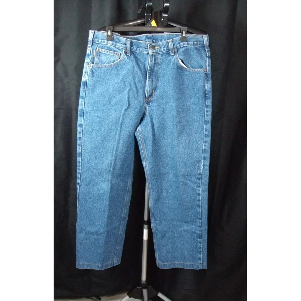 Carhartt Relaxed Fit Men's Blue Denim Medium Wash Workwear Jeans‎ 36x25